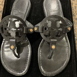 Tory Burch Miller Sandal in black leather
